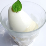 Almond-pudding with ice cream